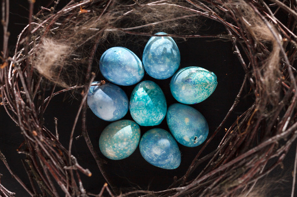 Blue eggs in the nest - Fotó, kép