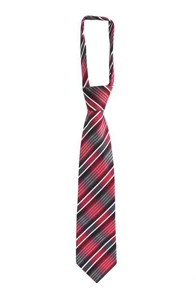 striped male necktie isolated on white background - Zdjęcie, obraz