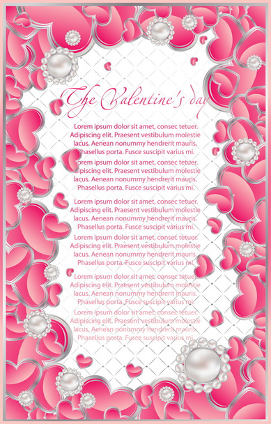 Biglietto di San Valentino con cuore - Vettoriali, immagini