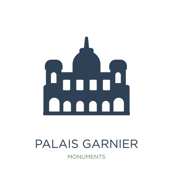 Palais Garnier Ikonenvektor auf weißem Hintergrund, Palais Garnier trendy gefüllte Ikonen aus der Denkmalsammlung - Vektor, Bild