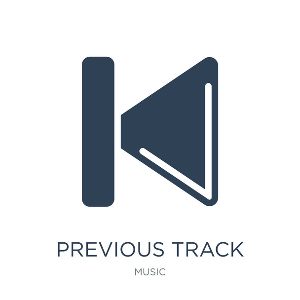 previous track button icon vector on white background, previous track button trendy filled icons from Music collection - Vector, Image