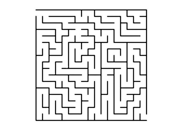 Witte vector patroon met een zwarte labyrint. Moderne illustratie met doolhof op een witte achtergrond. Patroon voor kinderen boeken, tijdschriften. - Vector, afbeelding