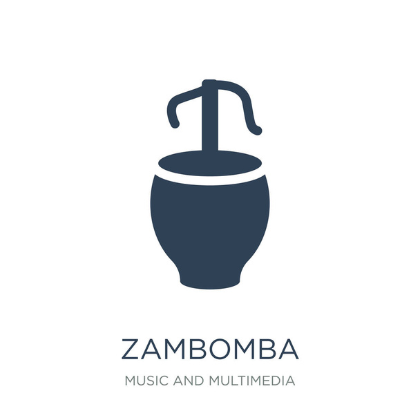 vetor ícone zambomba no fundo branco, ícones preenchidos na moda zambomba da coleção de música e multimídia
 - Vetor, Imagem