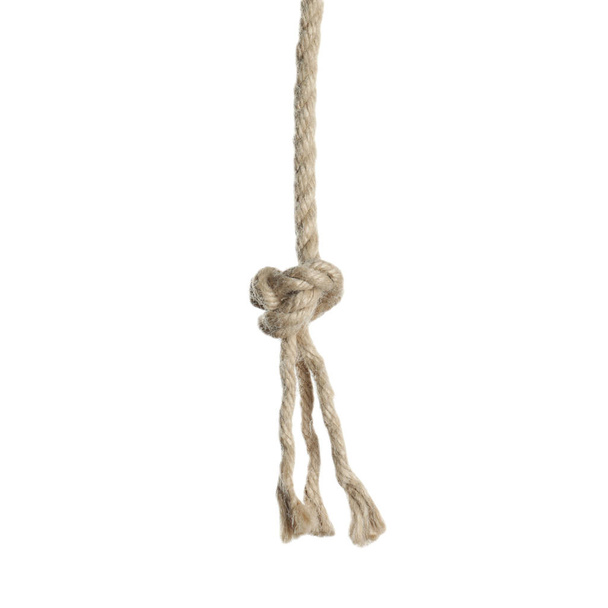 Rope with knot on white background. Simple design - Valokuva, kuva