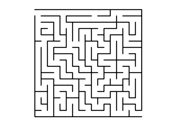 Layout vetorial branco com um labirinto preto, enigma. Ilustração complexa com labirintos em um modelo branco. Padrão para livros infantis, revistas
. - Vetor, Imagem