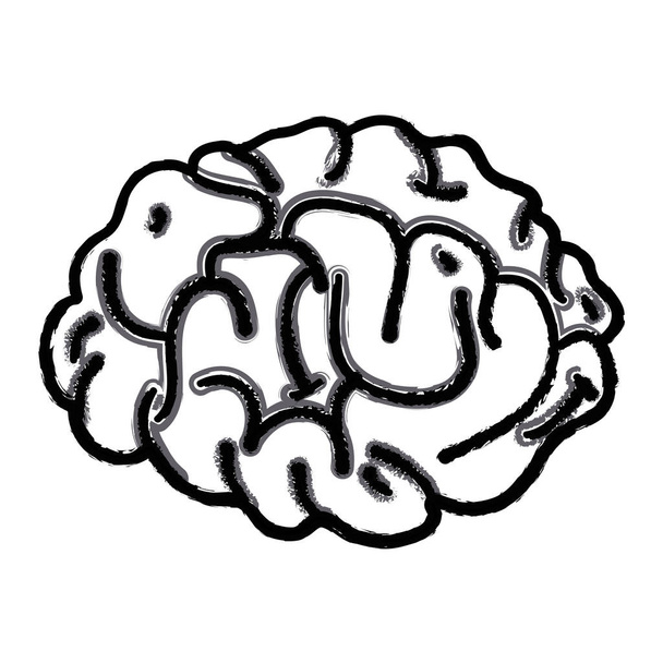 figure human brain anatomy to creative and intellect vector illustration - Vector, Image