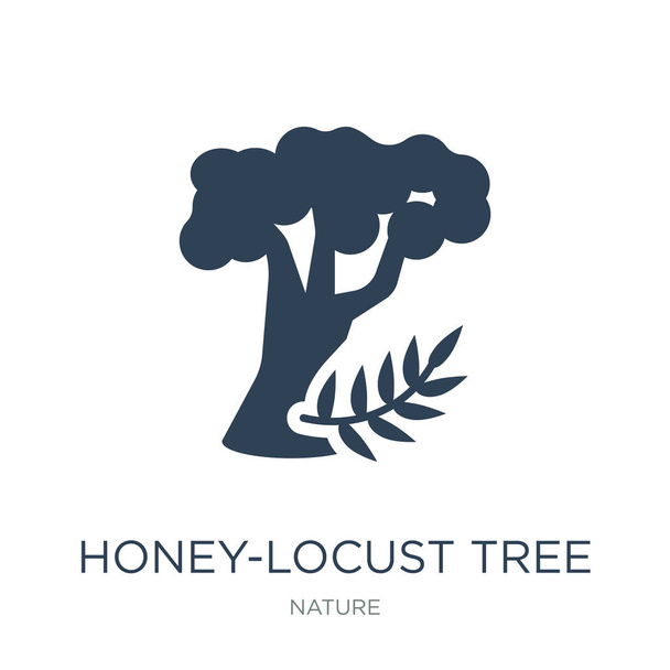 méz locust tree ikon vektor fehér háttér, méz locust tree trendi tele jellegű gyűjtemény ikonok - Vektor, kép