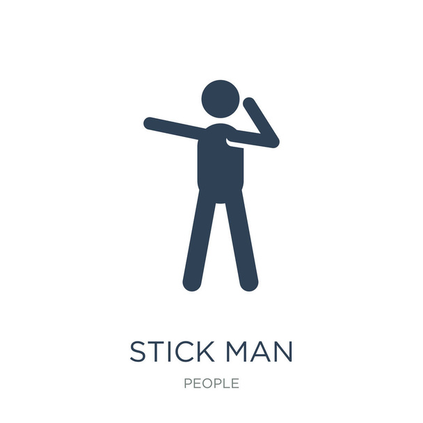 stick man icon vector on white background, stick man trendy filled icons from People collection - Vector, Image