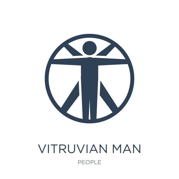hombre vitruviano icono vector sobre fondo blanco, hombre vitruviano iconos llenos de moda de la colección People
 - Vector, Imagen