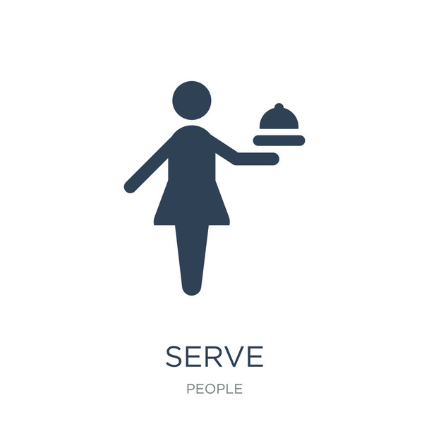 serve icon vector on white background, serve trendy filled icons from People collection - Vector, Image