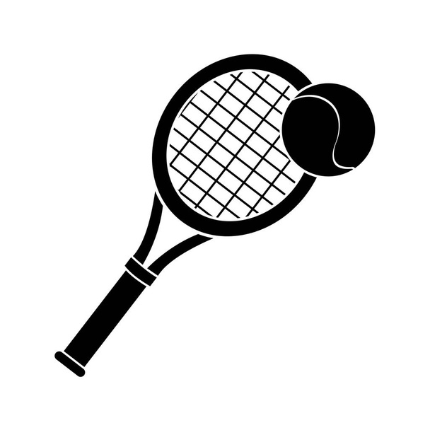 obrys rakety a tenisové míče ikony, vektorová illustraction design - Vektor, obrázek