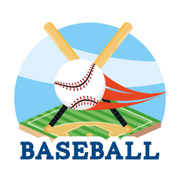 baseball lepakot pallo ammatillinen kenttä vektori kuva
 - Vektori, kuva