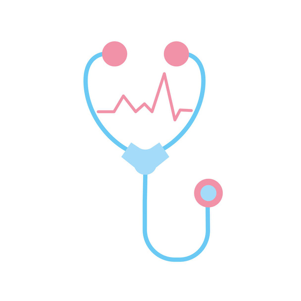 Stethoskop medizinisches Werkzeug für Kardiologen Zeichenvektorillustration - Vektor, Bild