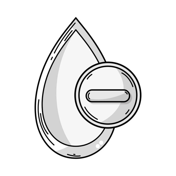 line blood drop to medical donation symbol vector illustration - Vector, Image