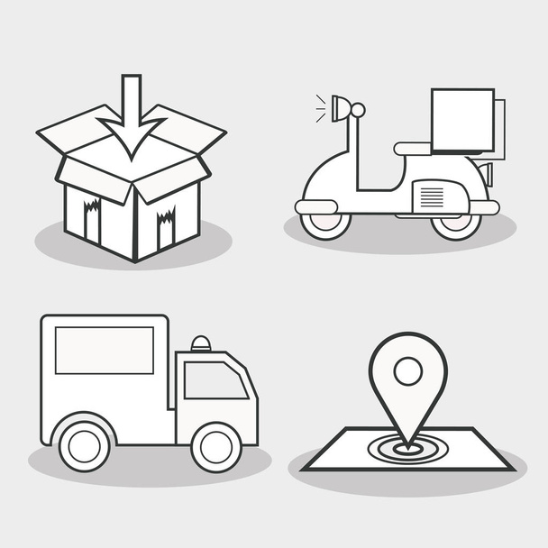 dostawy logistyczne transportu i Wyślij usług, ilustracji wektorowych - Wektor, obraz