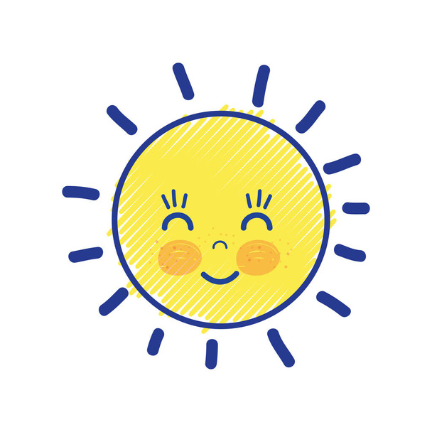 kauneus kawaii ja onnellinen aurinko suunnittelu vektori kuvitus
 - Vektori, kuva