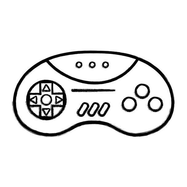 figure contrôleur de jeu vidéo avec boutons à jouer dans l'illustration vectorielle de la console
 - Vecteur, image
