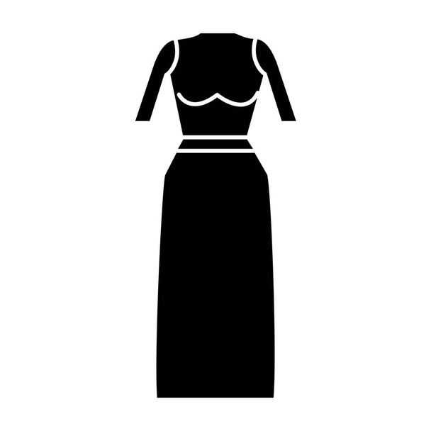 contour casual blouse and long skirt wear, vector illustration - Vector, Image