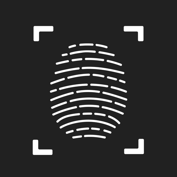 Ícone de digitalização de impressões digitais para aplicativos com vetor de estoque de desbloqueio de segurança
 - Vetor, Imagem