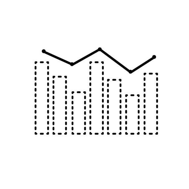 flèche de forme pointillée avec illustration vectorielle de présentation de barre de diagramme statistique
 - Vecteur, image