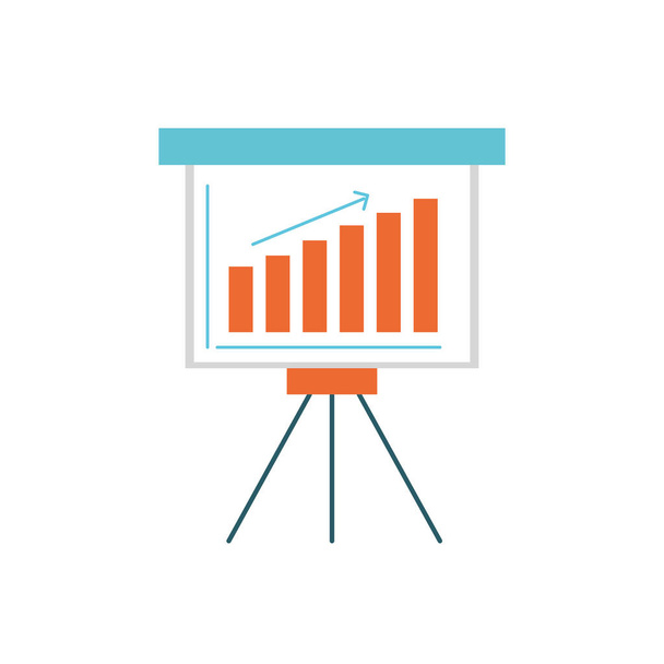 strategy presentation with statistics bar and arrow growing vector illustration - ベクター画像