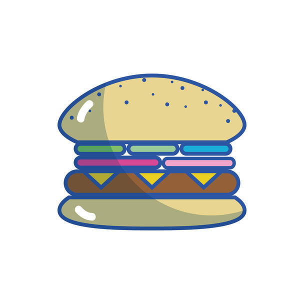 おいしい、新鮮なハンバーガー ファーストフード ベクトル図 - ベクター画像