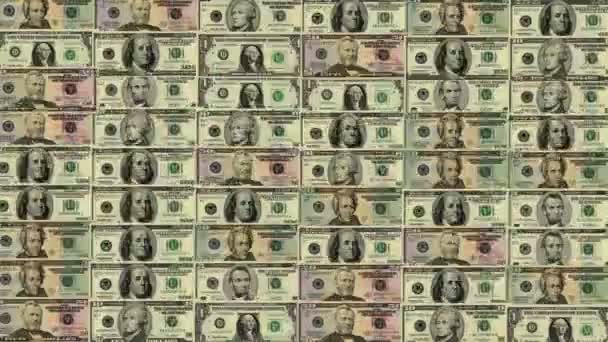 Billetes de Manu en dólares estadounidenses que se sustituyen entre sí - Metraje, vídeo