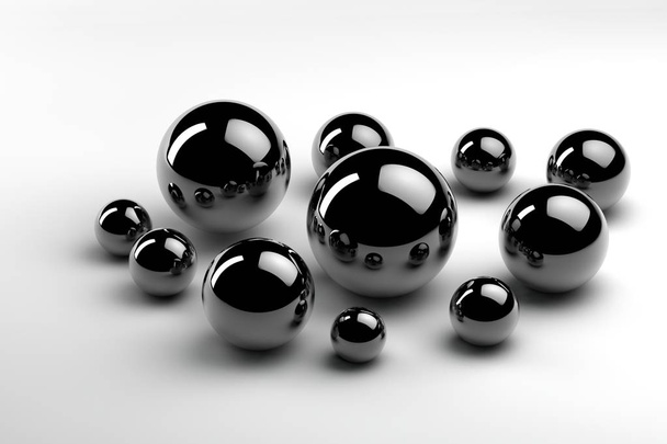 randomly arranged metal balls - Photo, Image