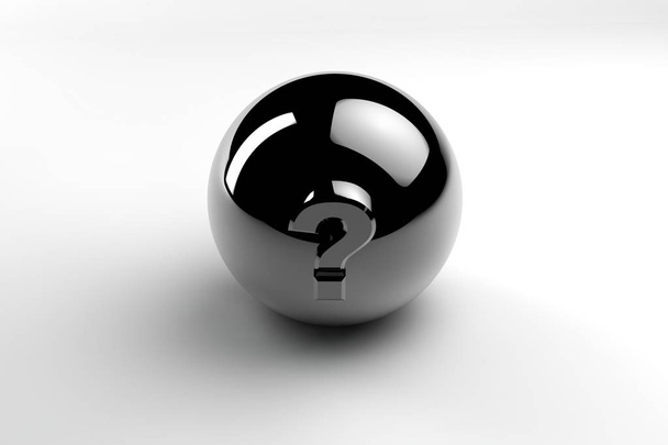 3D металева сфера з знаком питання
 - Фото, зображення