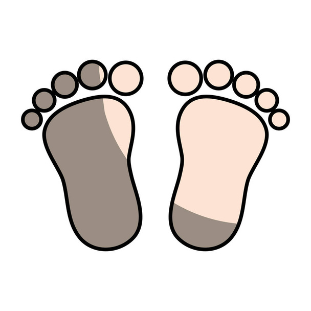 beauty baby footprint design icon vector illustration - Vector, Image