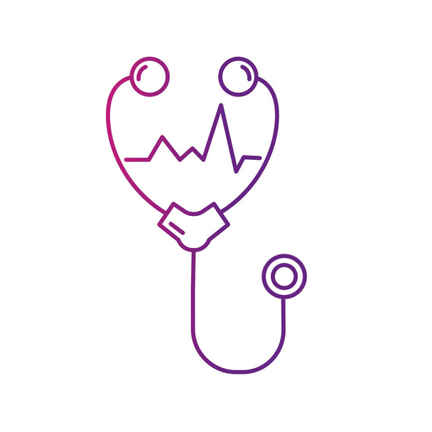 stethoscoop medische lijngereedschap voor cardioloog teken vectorillustratie - Vector, afbeelding