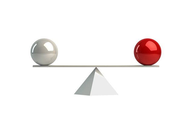 Equilíbrio perfeito demonstrado por duas esferas pares
 - Foto, Imagem