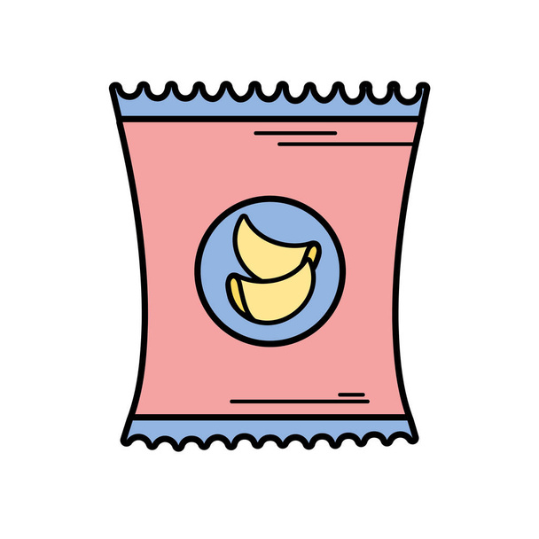 美味しいジャガイモ揚げ袋スナック ベクトル図 - ベクター画像