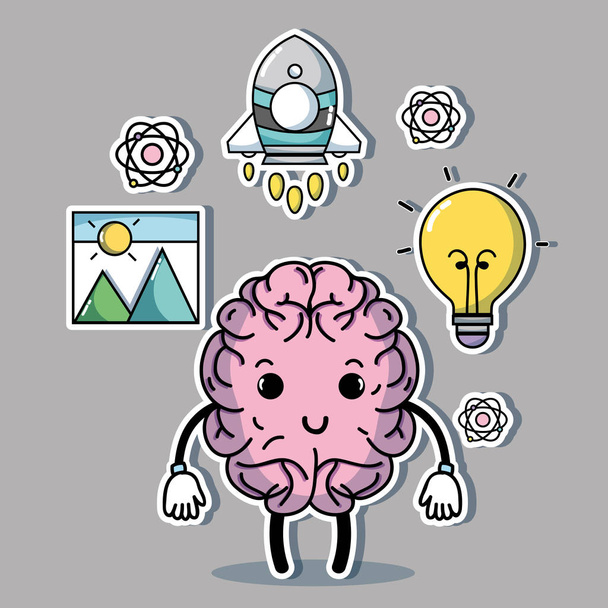 set knowledge education with creative icon vector illustration - Vector, Image