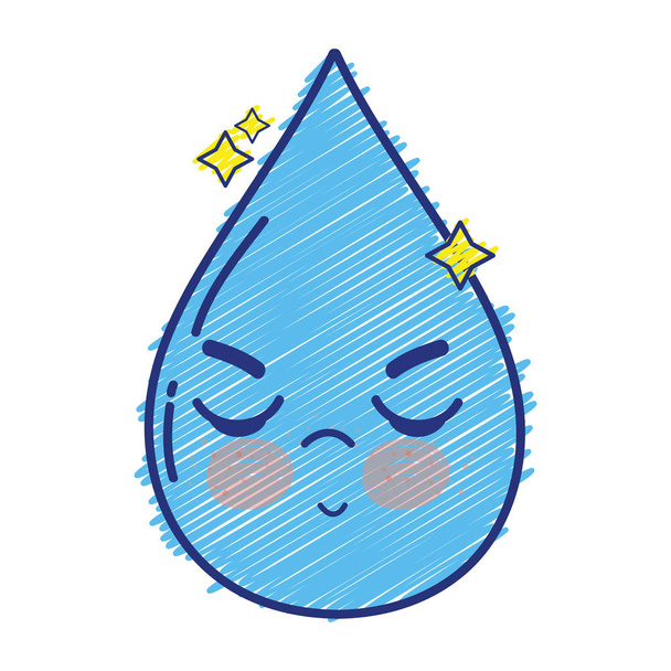 kawaii mignon goutte d'eau en colère illustration vectorielle
 - Vecteur, image