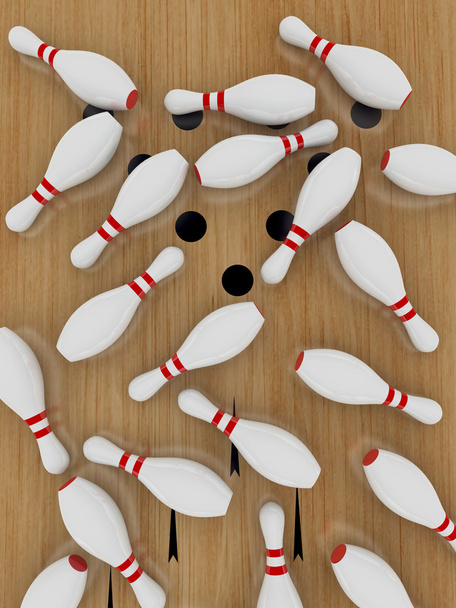 bowling pinnen - Foto, afbeelding