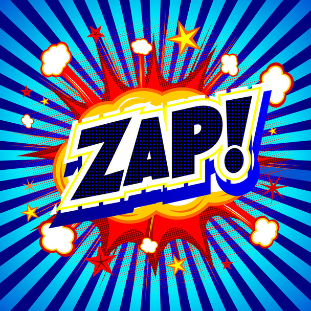 Иллюстрация Zap - синий фон с полосами
 - Фото, изображение