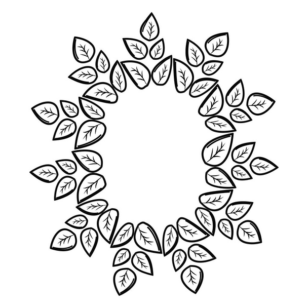 silhouette round eco leaves, vector illustration design - Vettoriali, immagini