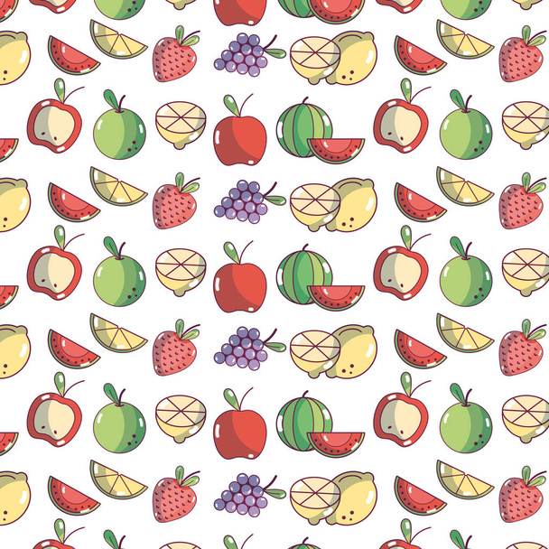 köstliche Früchte mit Nährstoffen und Vitamin-Hintergrund-Vektorillustration - Vektor, Bild