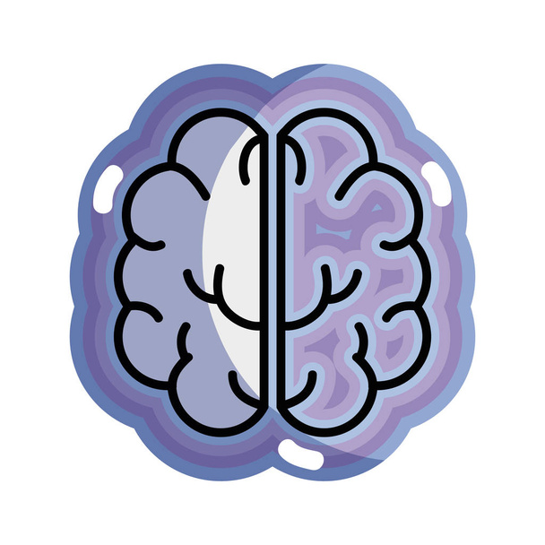 blue creative brain and mental healthy, vector illustration - Vector, Image
