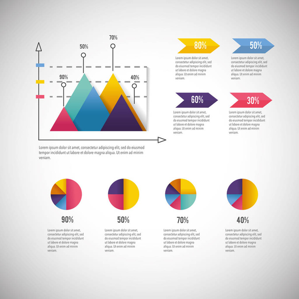 infographic business diagram with data information vector illustration - Vector, afbeelding