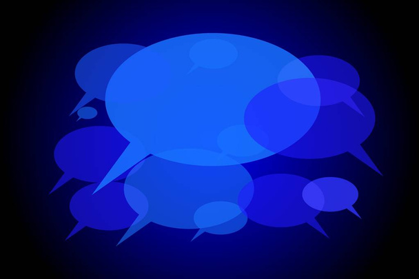 Сині бульбашки мовлення - відмінно підходить для таких тем, як спілкування, діалогове вікно тощо
. - Фото, зображення