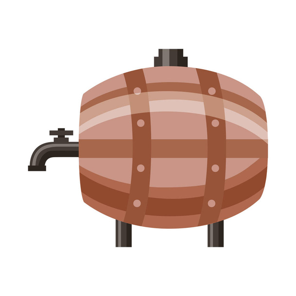 ξύλινη κάννη με βρύση - Διάνυσμα, εικόνα