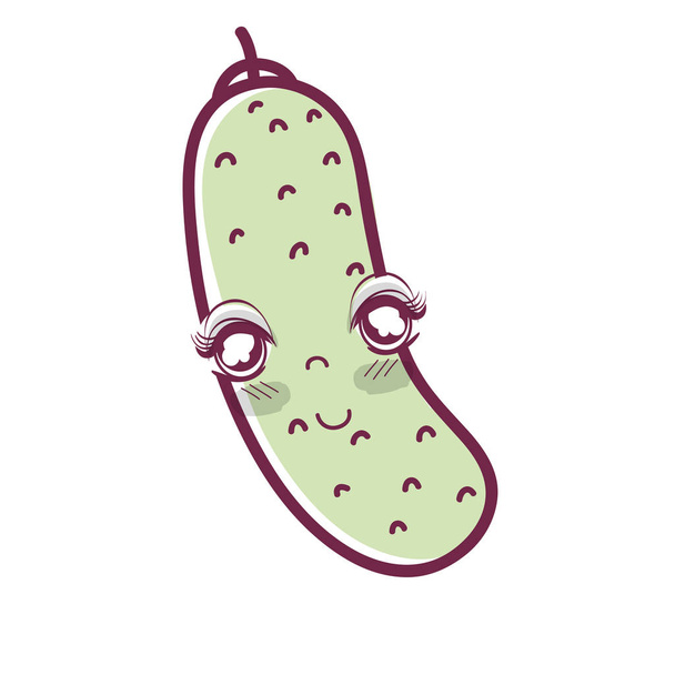 kawaii felice icona vegetale cetriolo, vettore illustrazione dsign
 - Vettoriali, immagini
