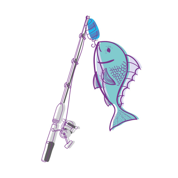 Катушка для спинкаша ловит векторную иллюстрацию кормов для рыбы
 - Вектор,изображение