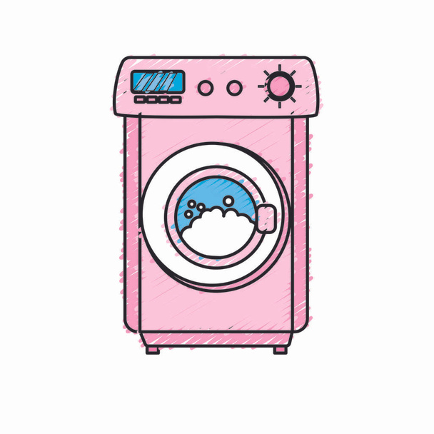 washing machine object to clean the clothes vector illustration - Vector, Image