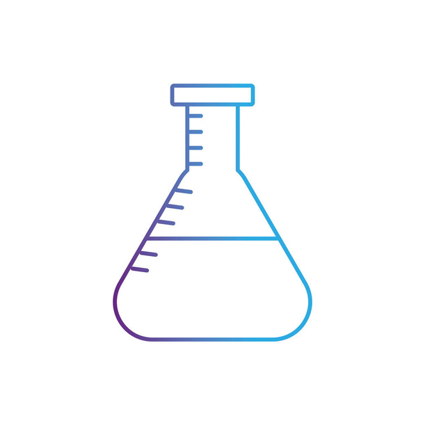 line erlenmeyer flask to lab chemical design vector illustration - Vector, Image