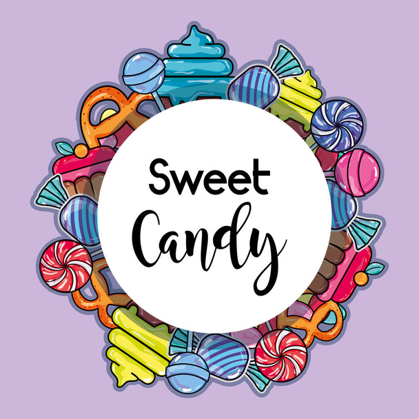 lezzetli tatlı şeker arka plan tasarlamak vektör - Vektör, Görsel
