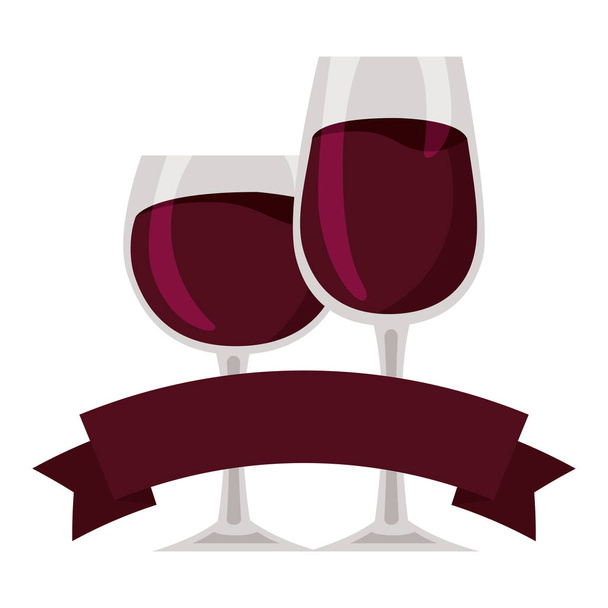 two wine cups - Vector, Image
