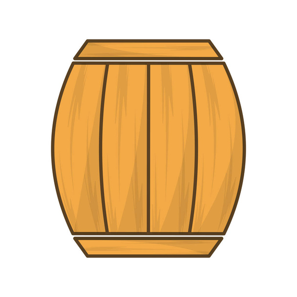 wood barrel of wine beverage tasty, vector illustration - Vector, Image